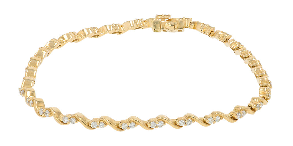 10K YG .75 CT Diamond Bracelet