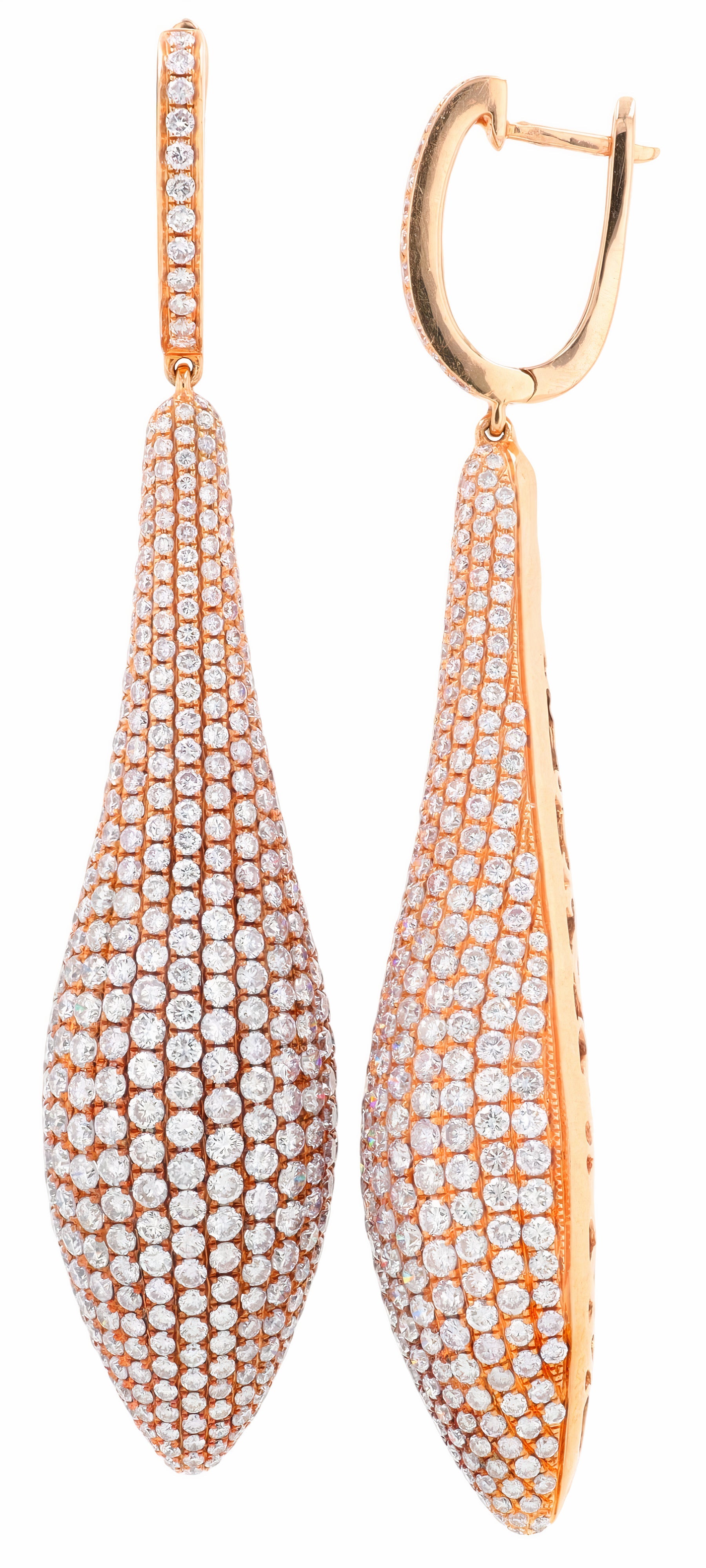18K RG 18.04 CT Pink Diamond Drop Earrings