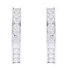 14K Oval Channel Set Hoops<p><strong>More Colors Available</p></strong>