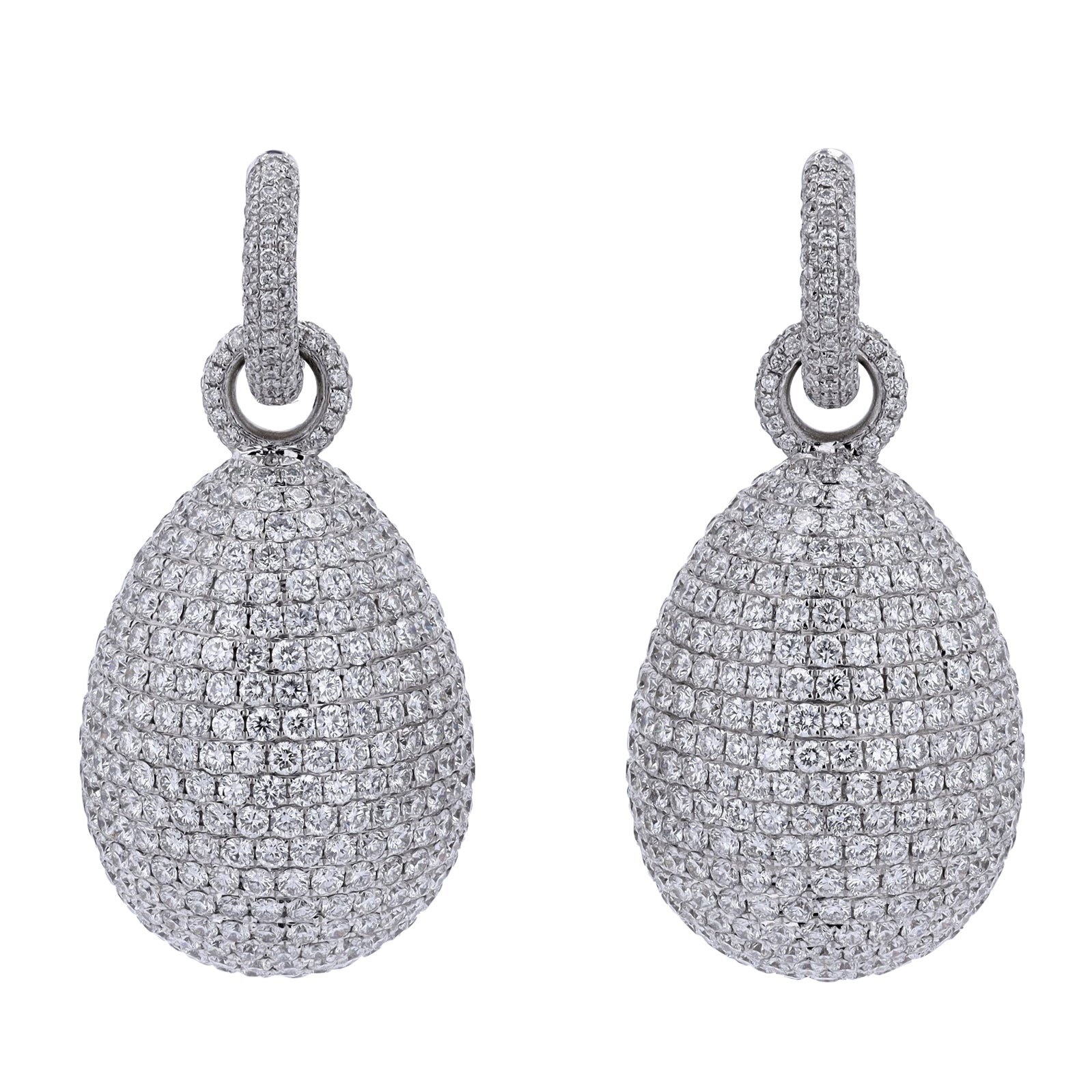 18K WG 28.80 CT Diamond Drop Earrings