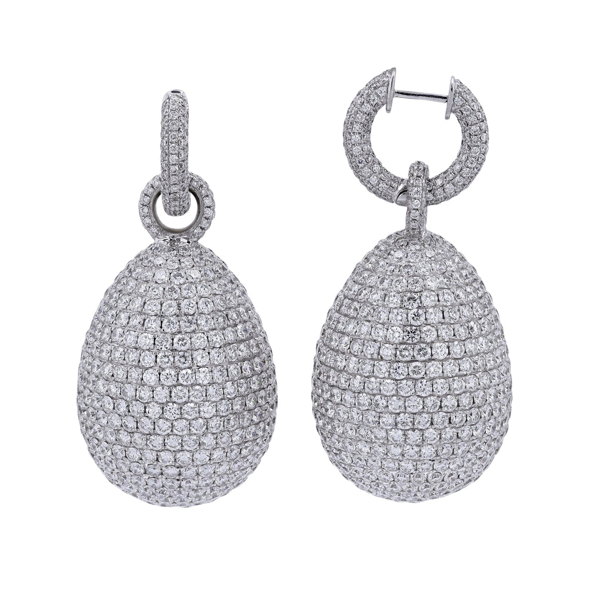 18K WG 28.80 CT Diamond Drop Earrings