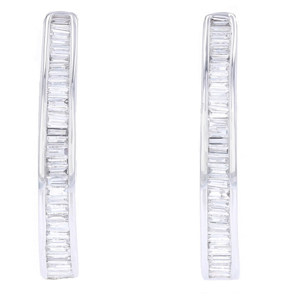 14K Baguette Diamond Earrings