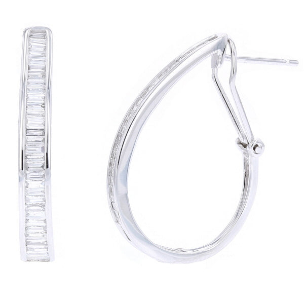 14K Baguette Diamond Earrings