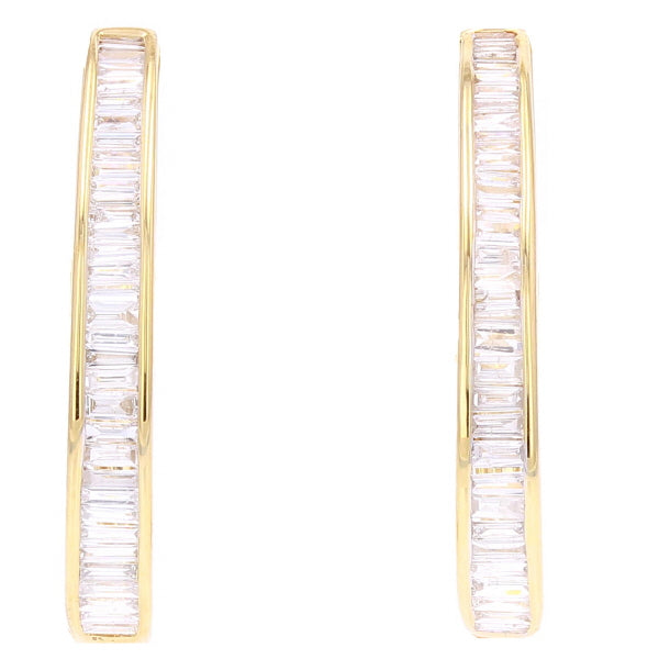 14K Baguette Diamond Earrings