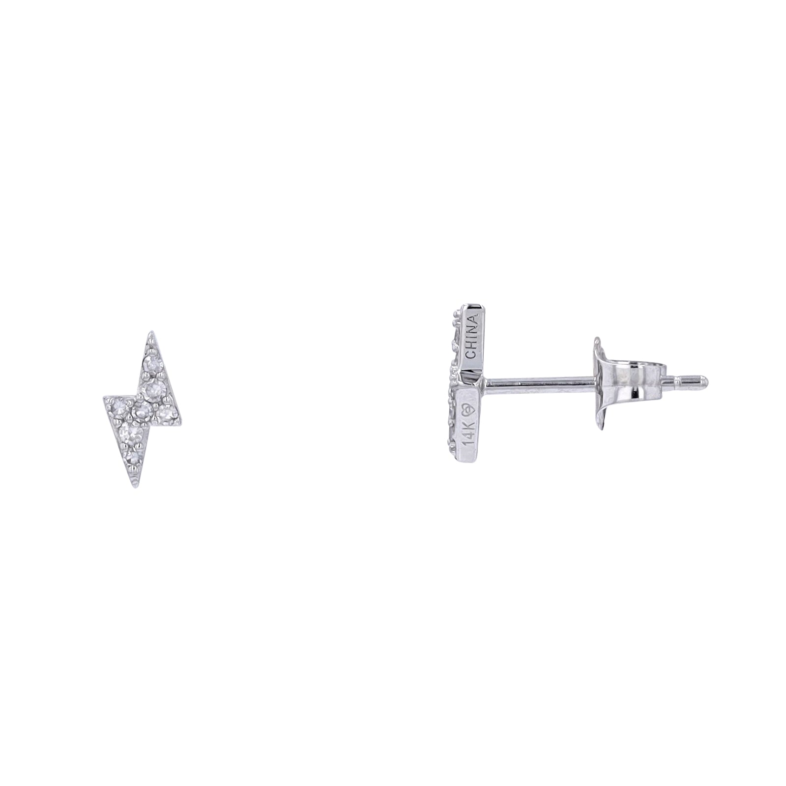 14K WG Lighting Bolt Studs