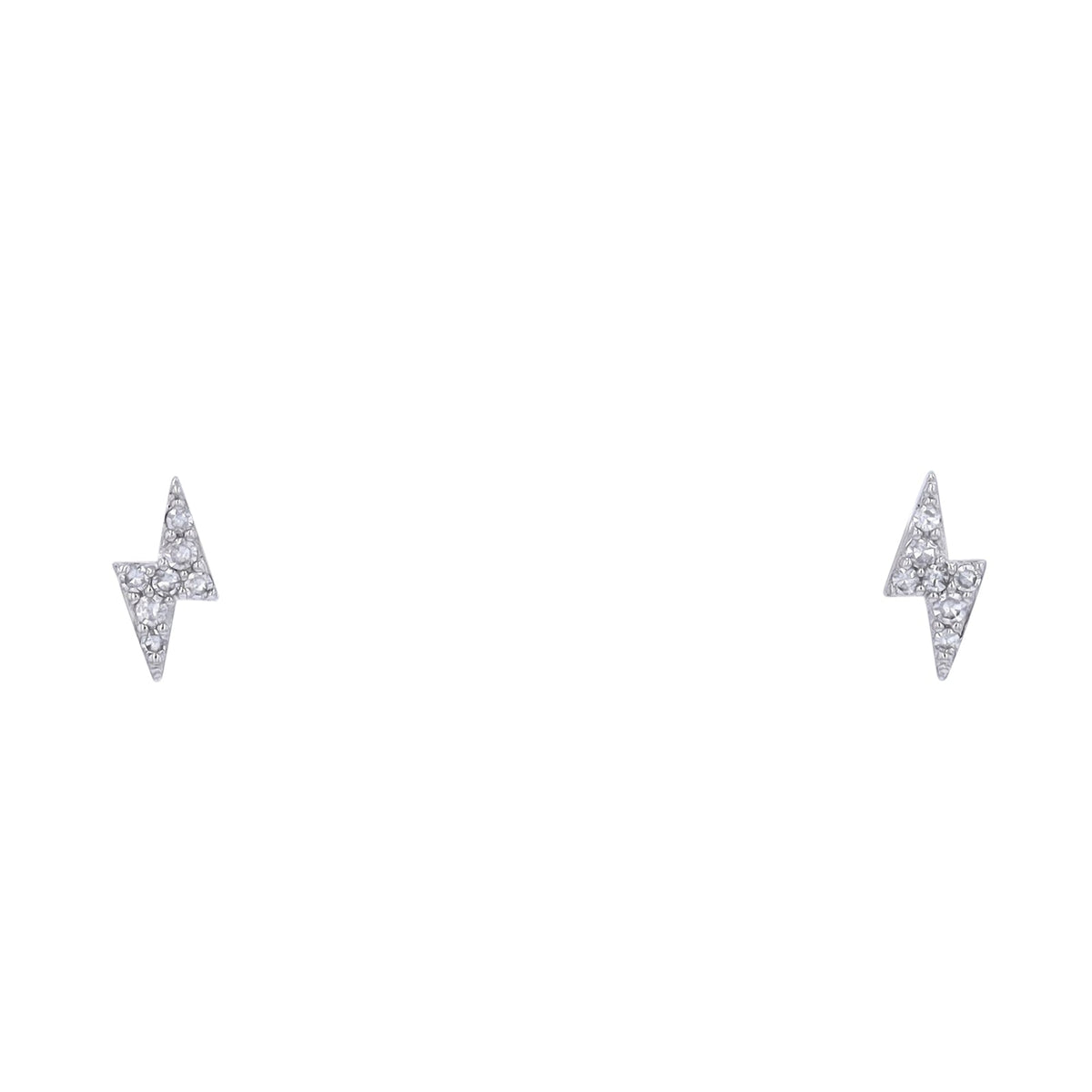 14K WG Lighting Bolt Studs