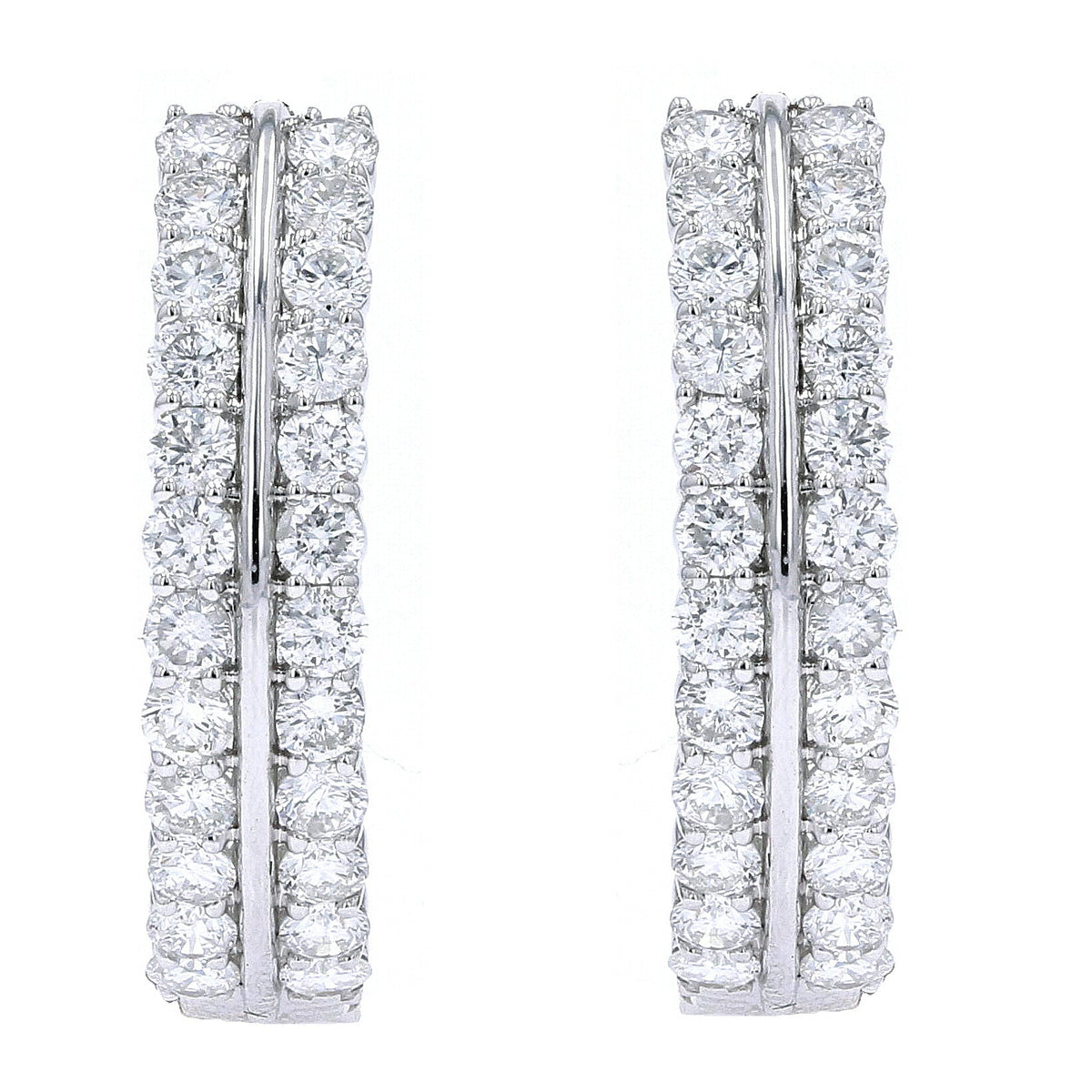 14K WG 2 CT Diamond Hoops