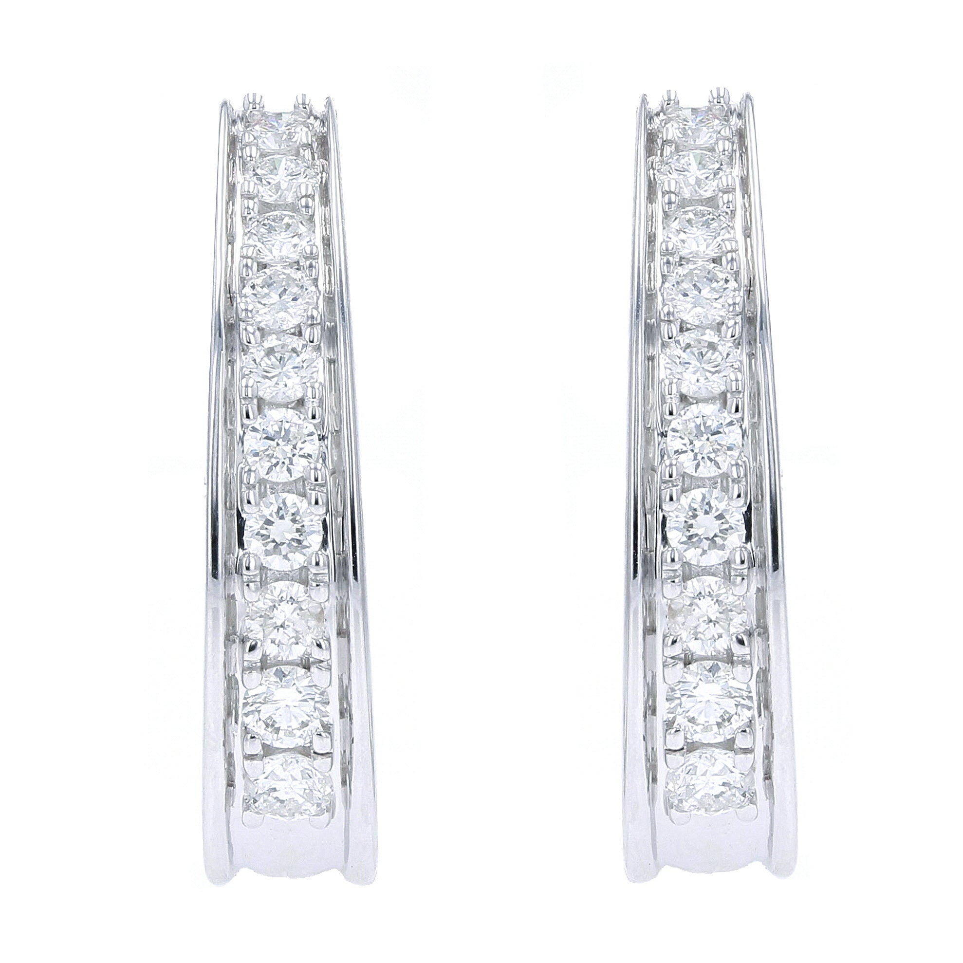 10K 1 CT Diamond Hoops