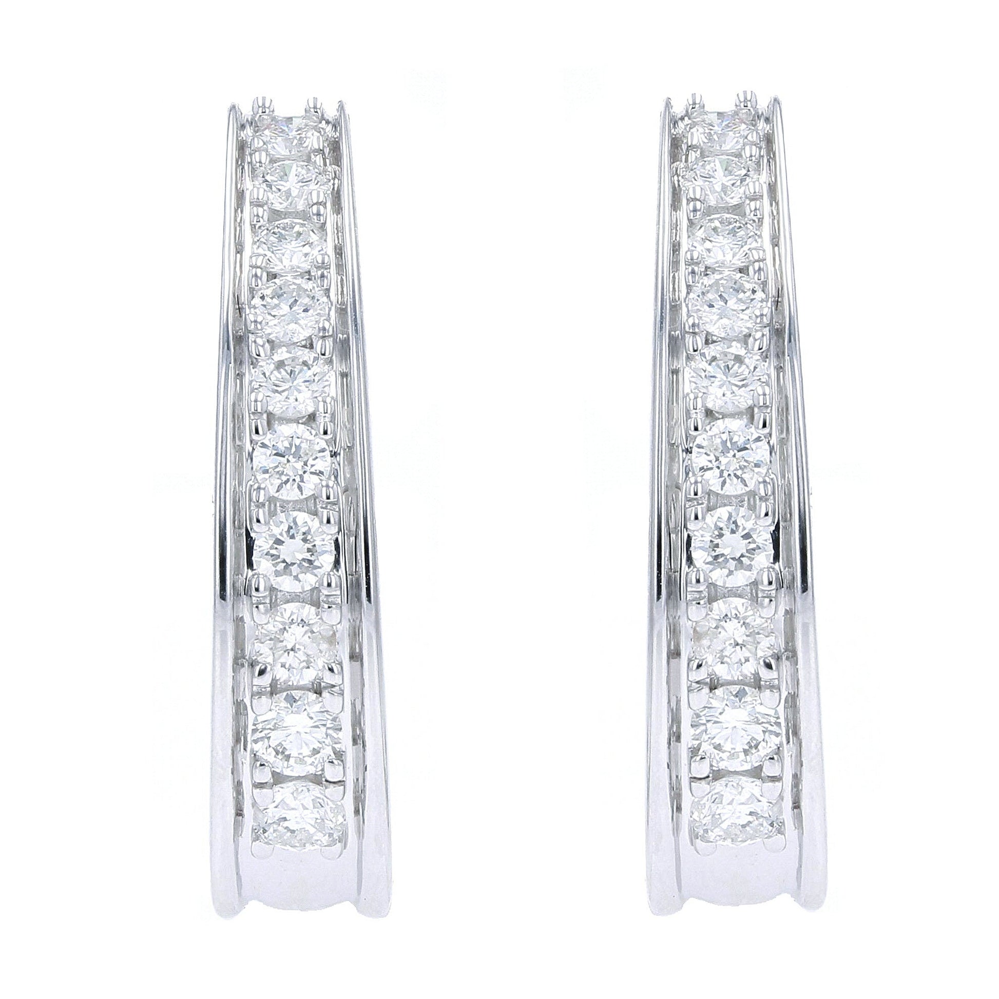 10K 1 CT Diamond Hoops