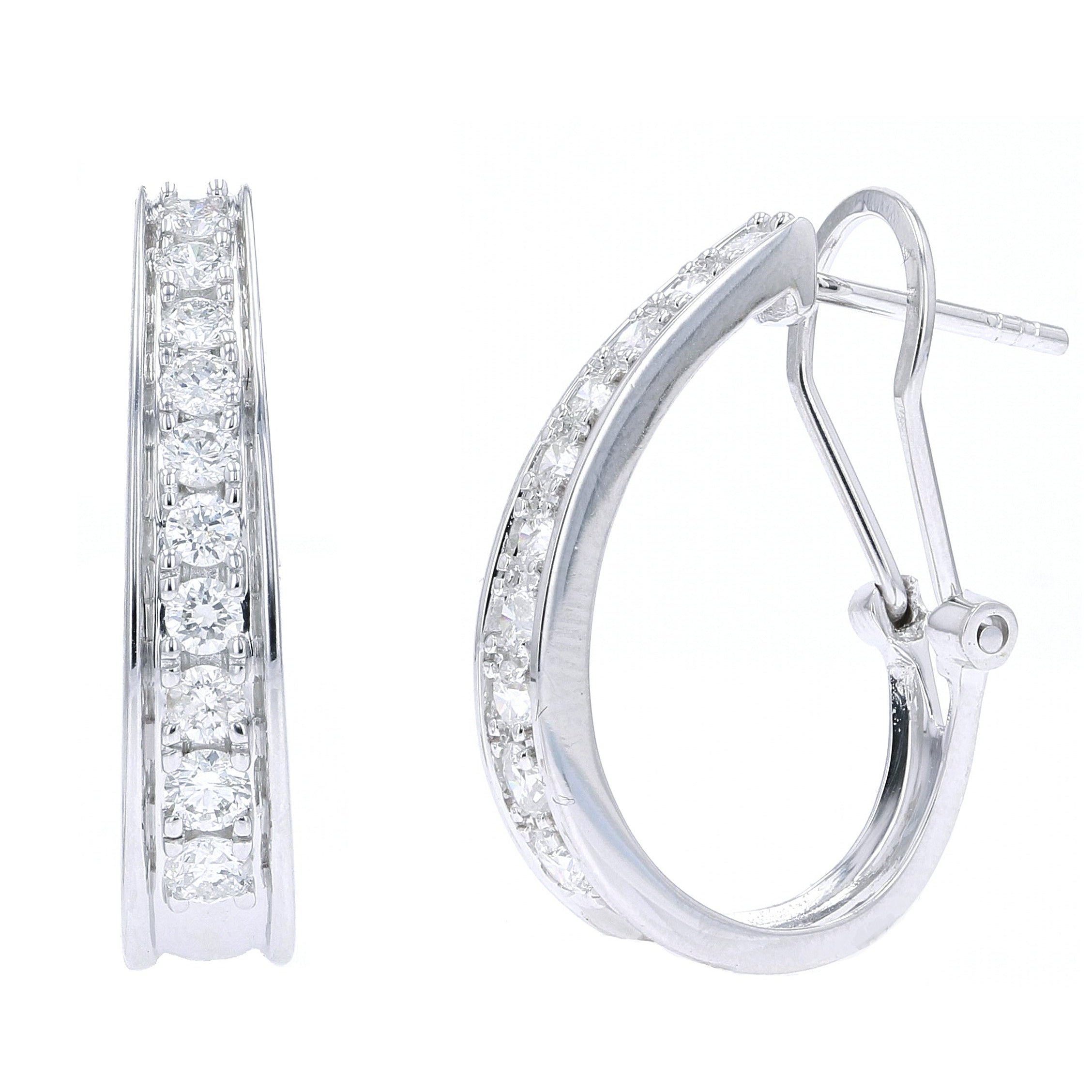 10K 1 CT Diamond Hoops