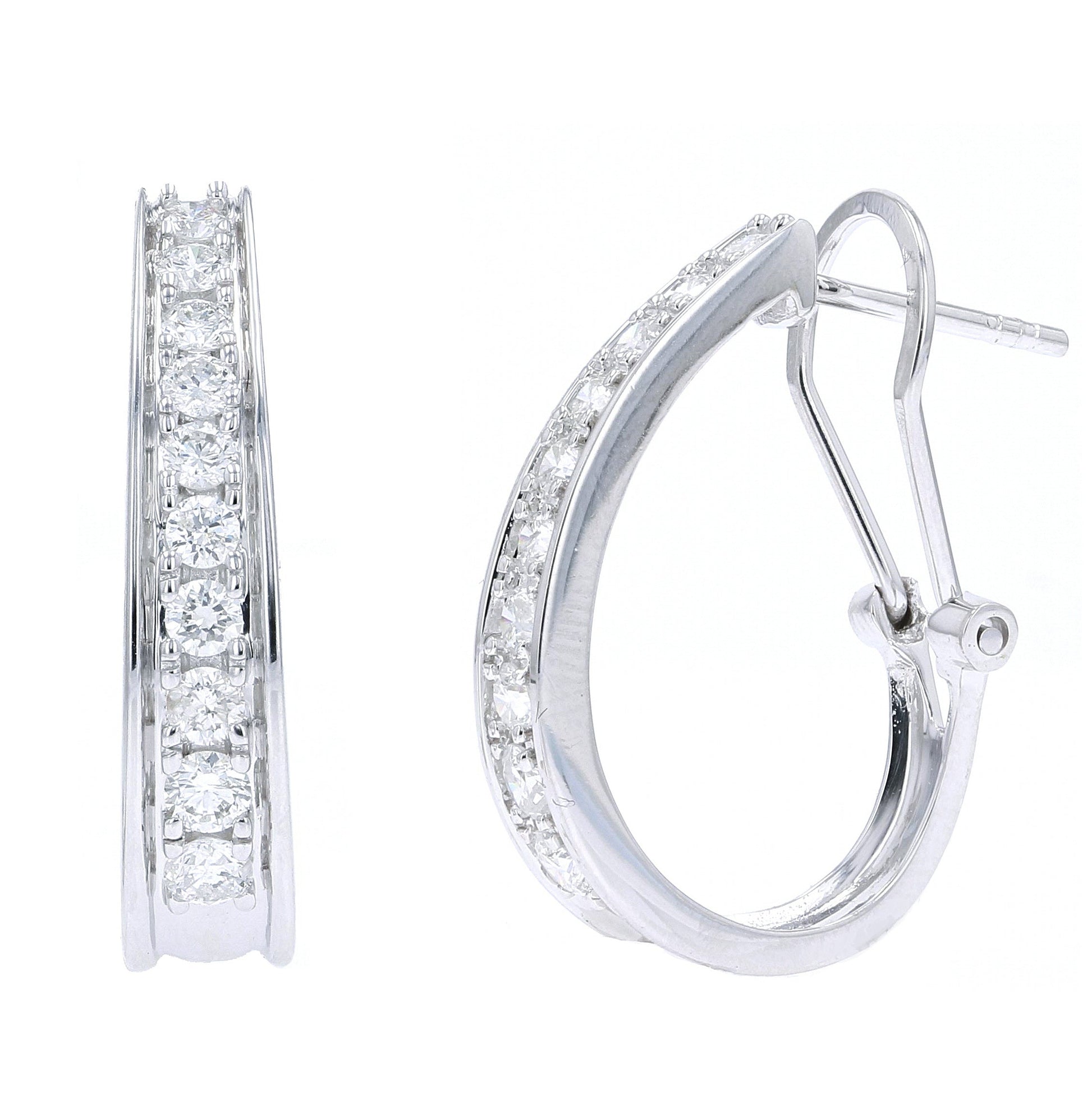 10K 1 CT Diamond Hoops