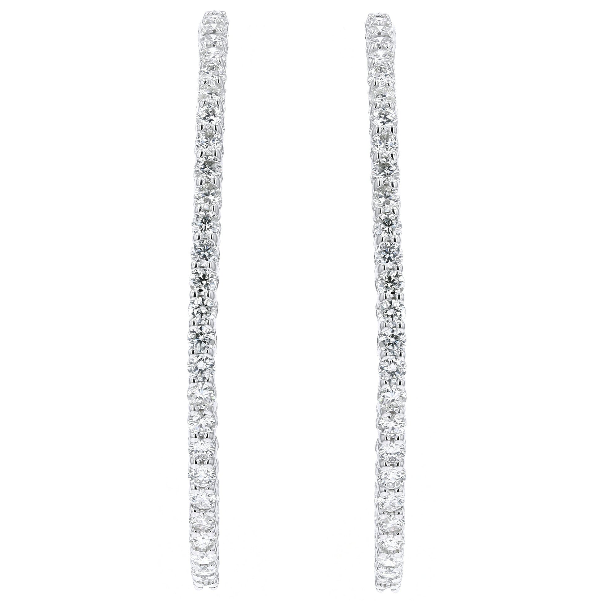 14K WG Inside-Out Diamond Hoops