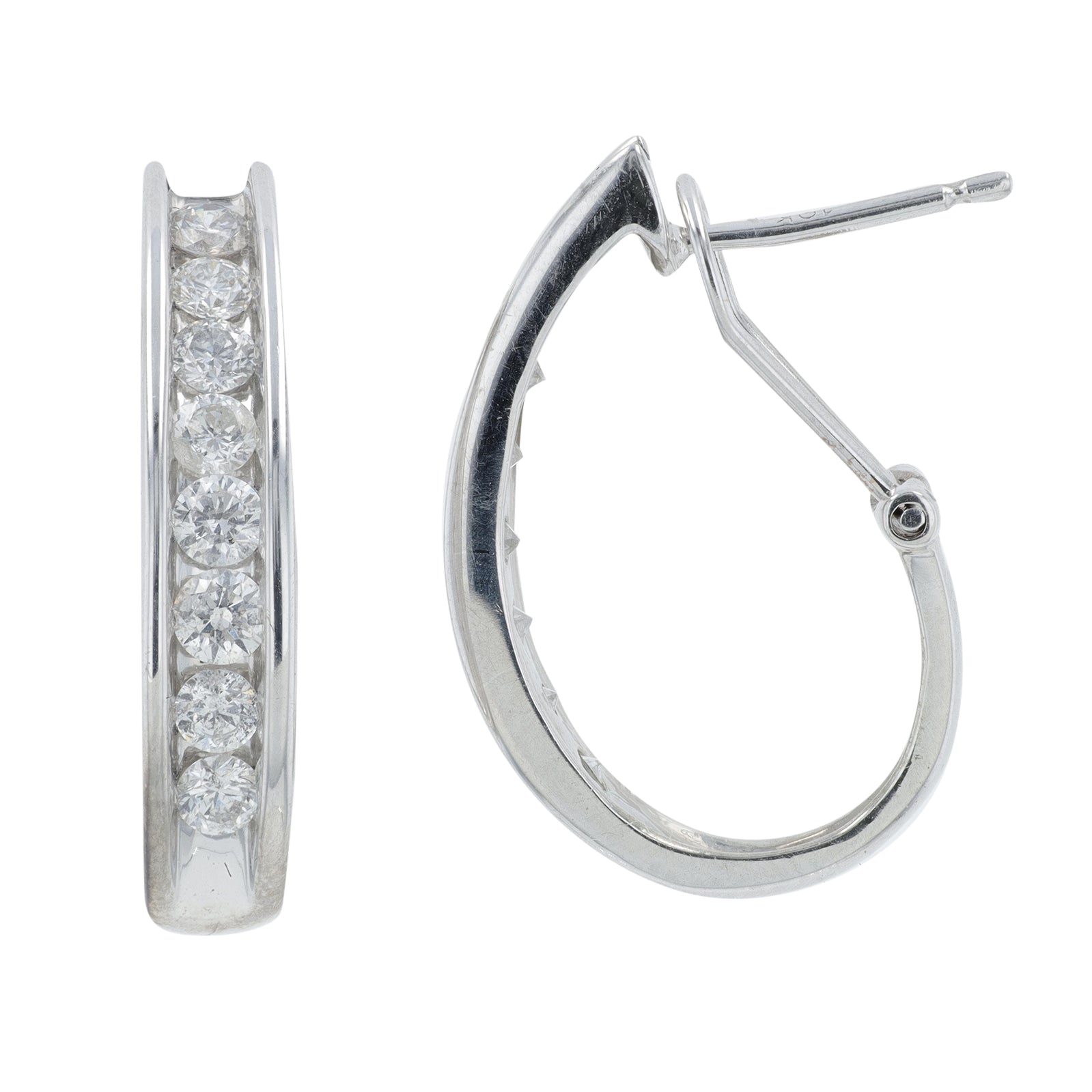 10K WG 1 CT Diamond Hoops