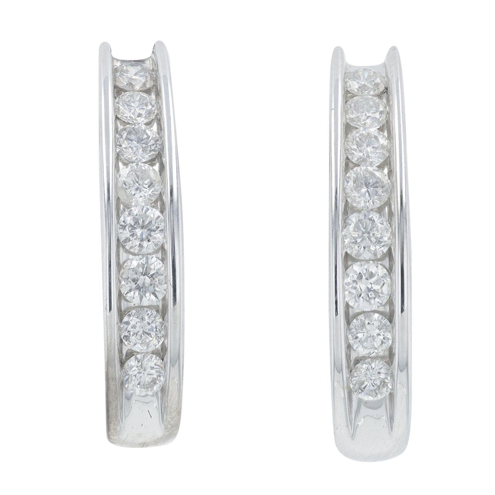 10K WG 1 CT Diamond Hoops