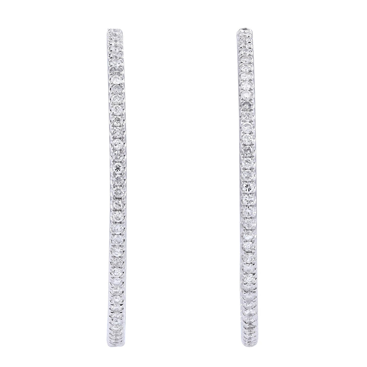14K WG 1.70 CTW Diamond Inside-Out Hoops