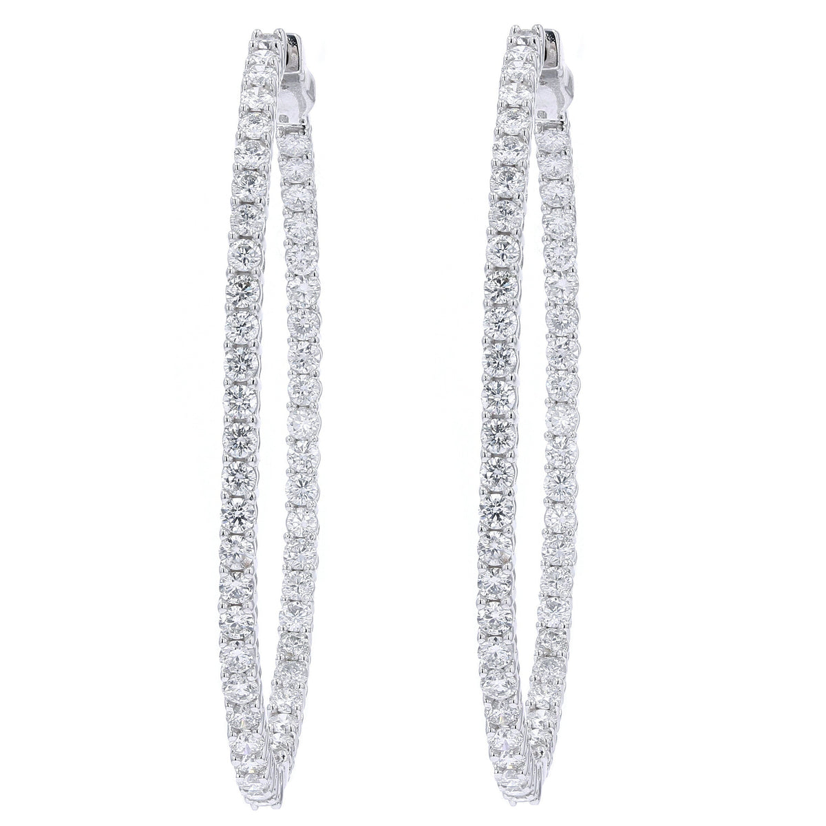 14K WG 5 CTW Diamond Inside-Out Hoops