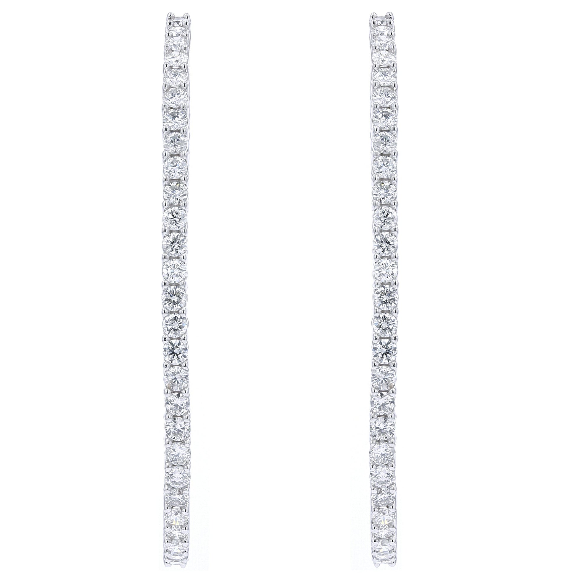 14K WG 5 CTW Diamond Inside-Out Hoops