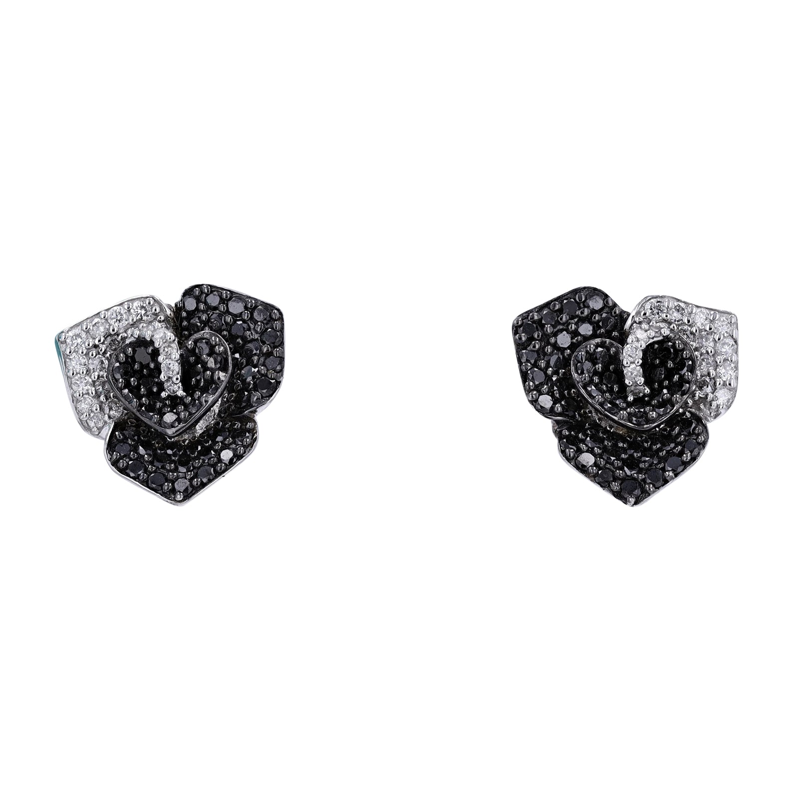 14K EFFY WG 1.85 CTW Diamond Flower Earrings