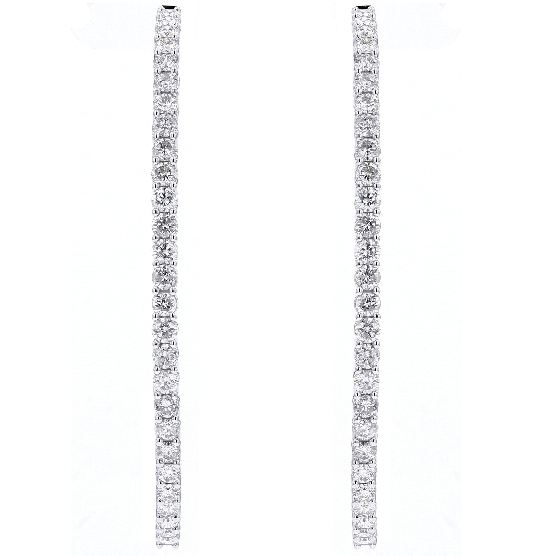 14K WG Inside-Out Diamond Hoops