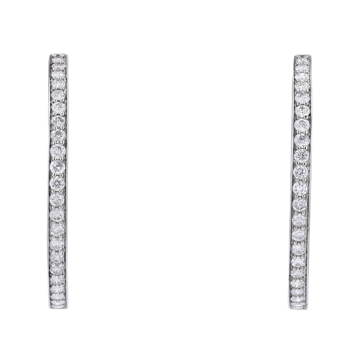14K WG 1 CT Diamond Hoops