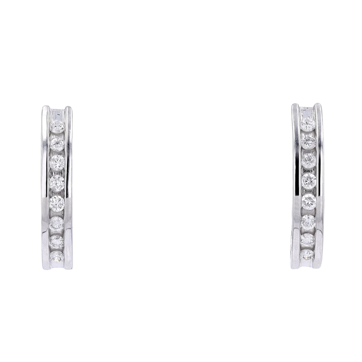 14K WG 1/2 Diamond Hoops