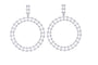14K WG 3 CTW Diamond Double Circle Earrings