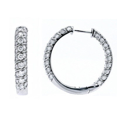 14K WG 2 CTW Diamond Hoops<p><strong>More Colors Available</p></strong>