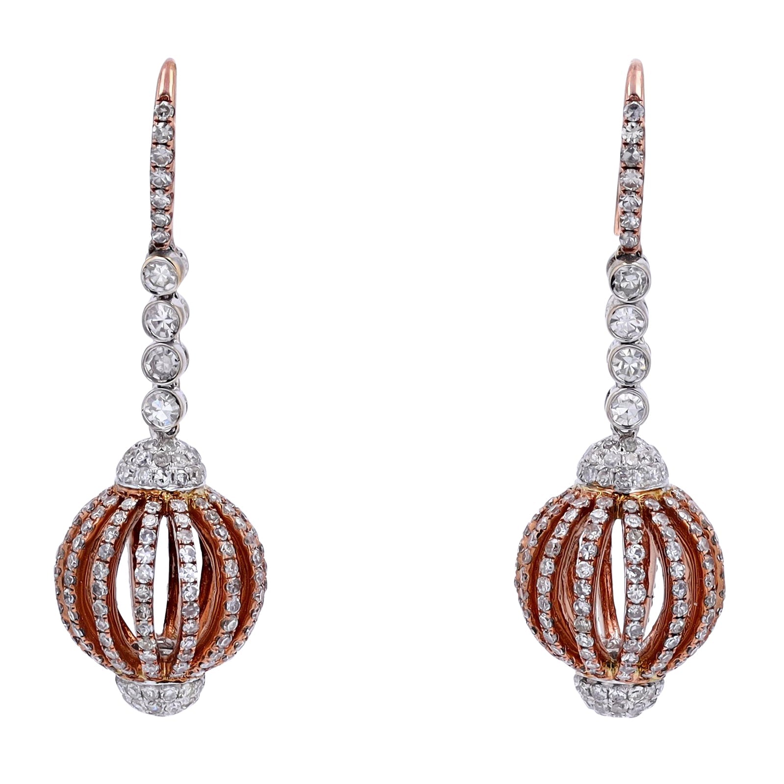 18K TT 3.50 CTW Diamond Earrings