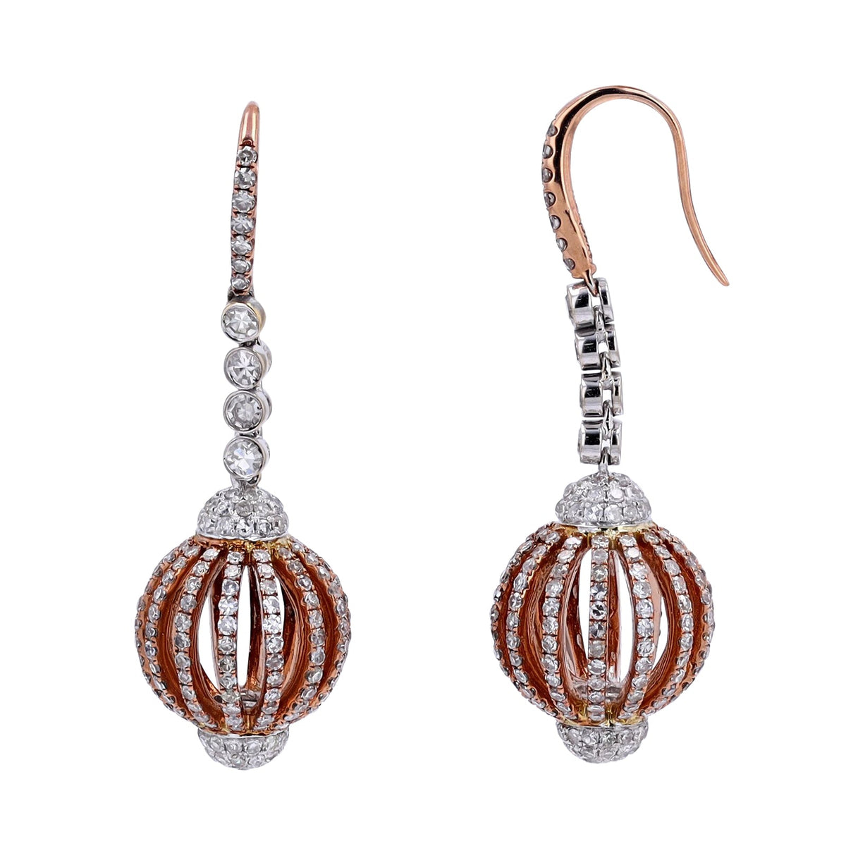 18K TT 3.50 CTW Diamond Earrings