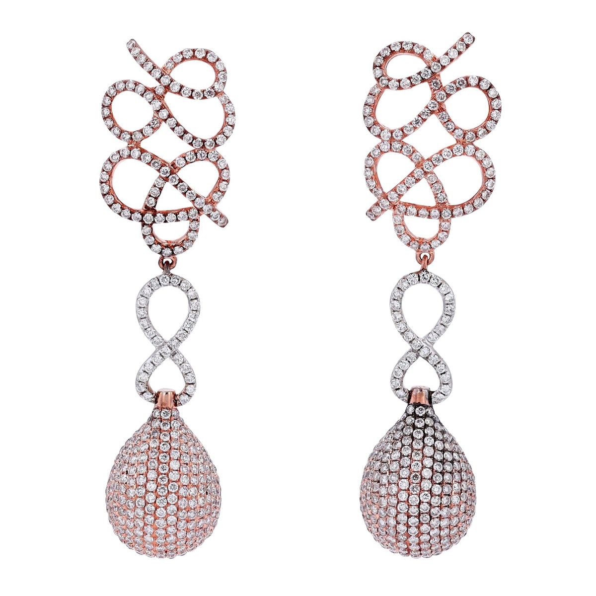 18K TT 5.13 CTW Diamond Earrings
