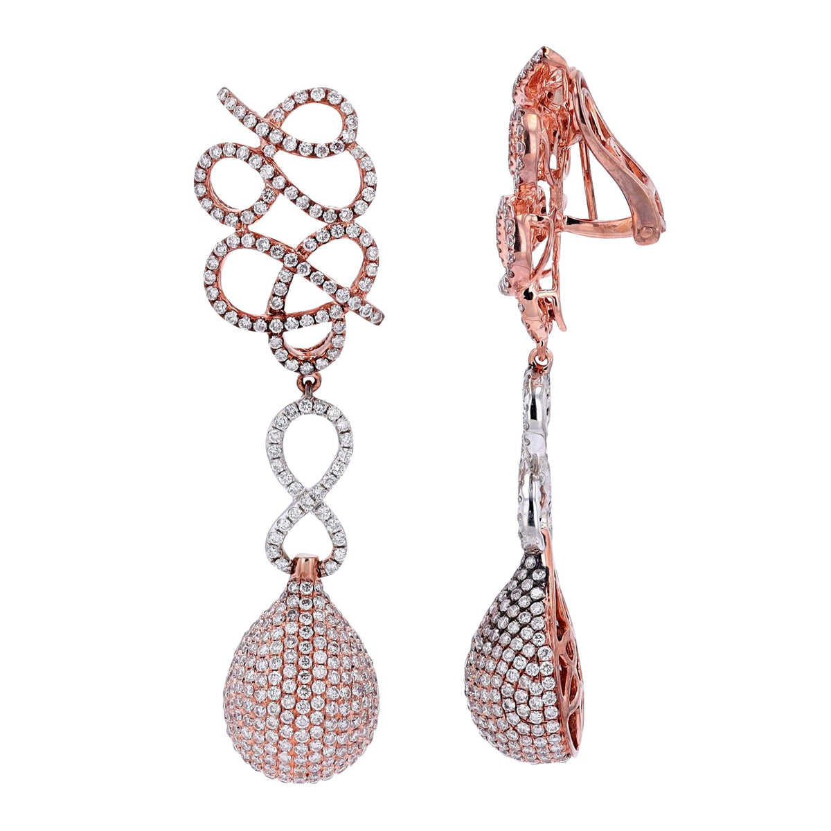 18K TT 5.13 CTW Diamond Earrings