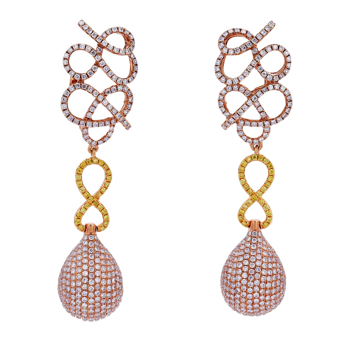 18K TT 4 CTW Diamond Earrings