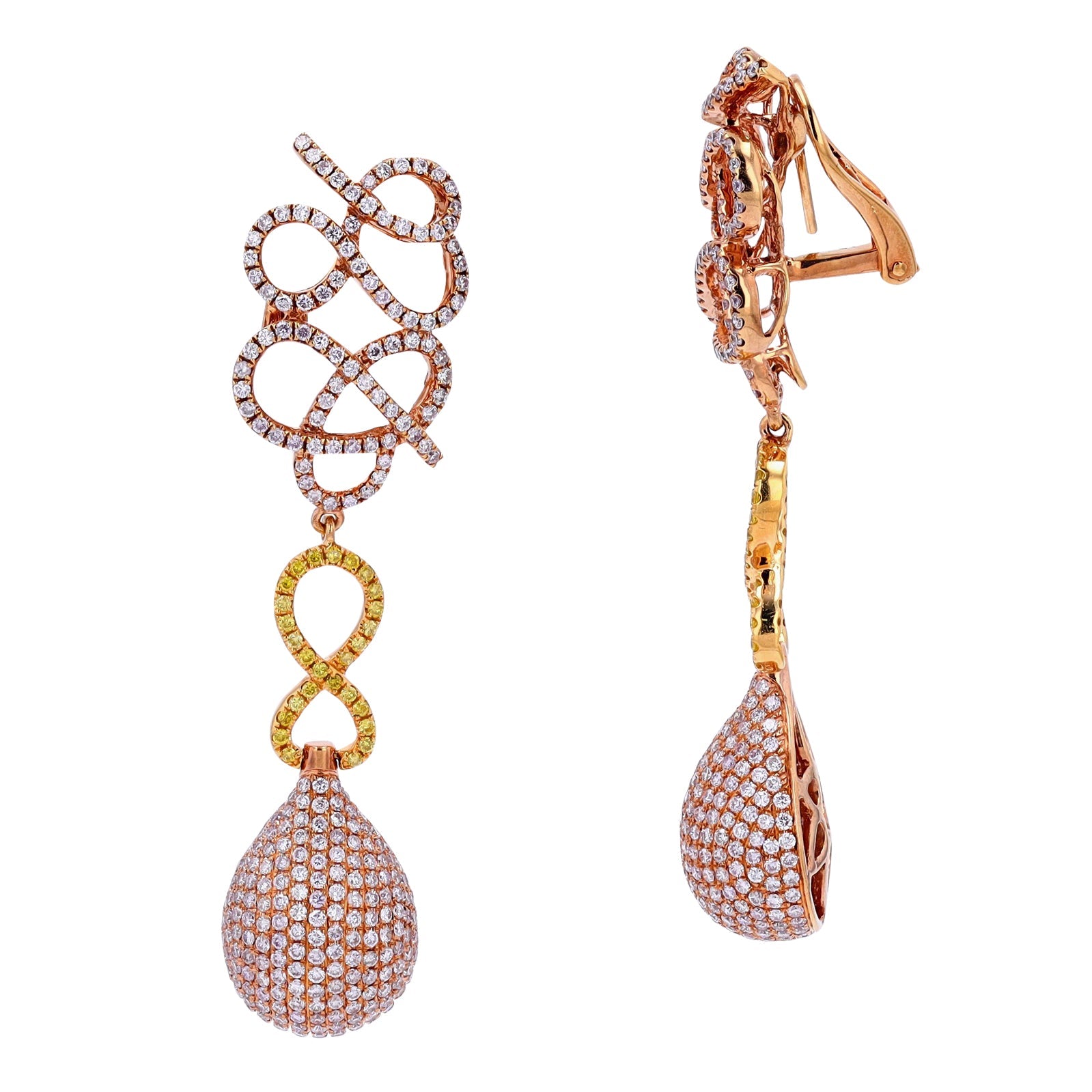18K TT 4 CTW Diamond Earrings