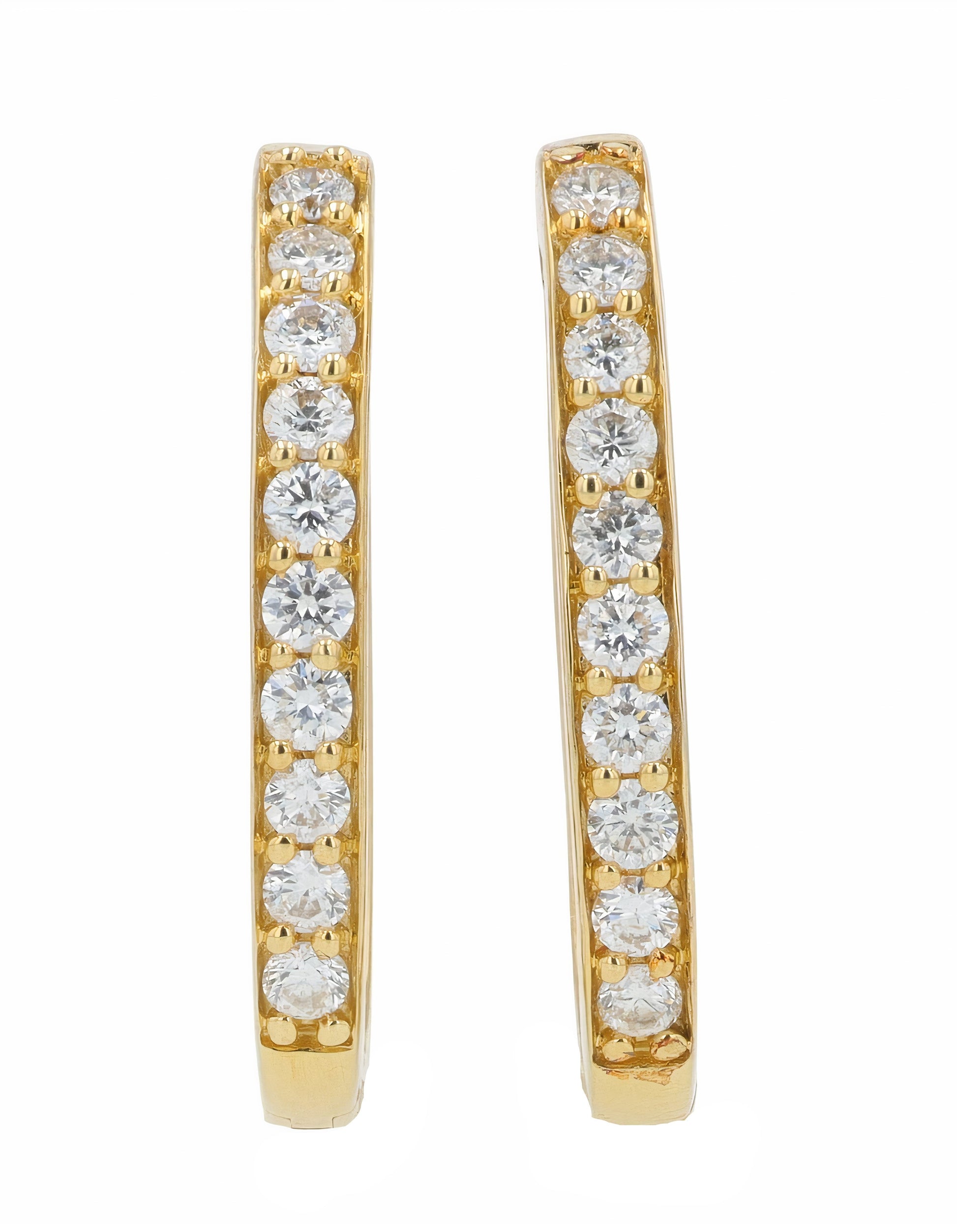 14K YG 3/4 CT Diamond  Inside-Out Hoops