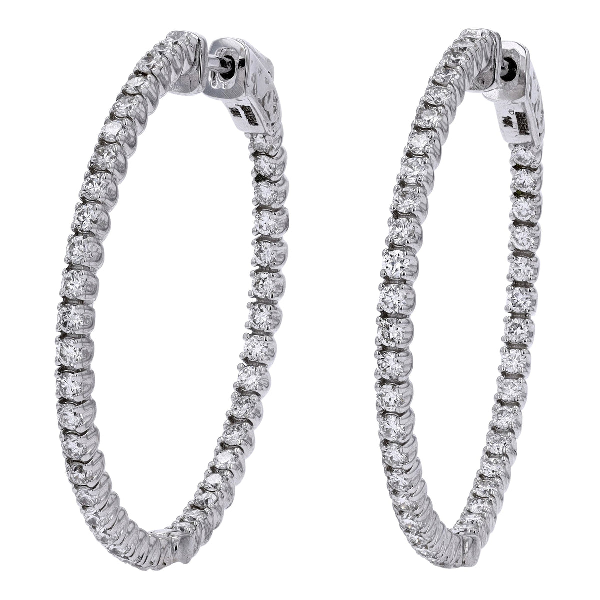 14K WG EFFY Diamond Inside-Out Hoops