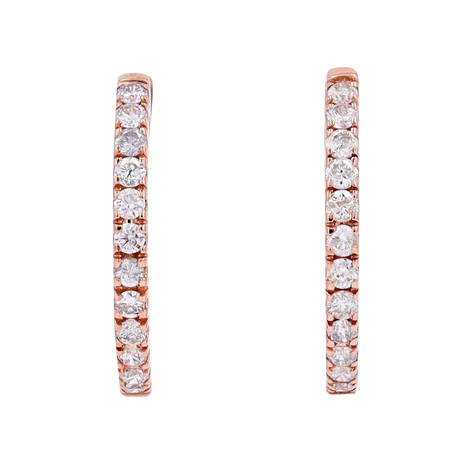 10K RG 1 1/2 CT Diamond Inside-Out Hoops