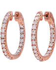 10K RG 1 1/2 CT Diamond Inside-Out Hoops