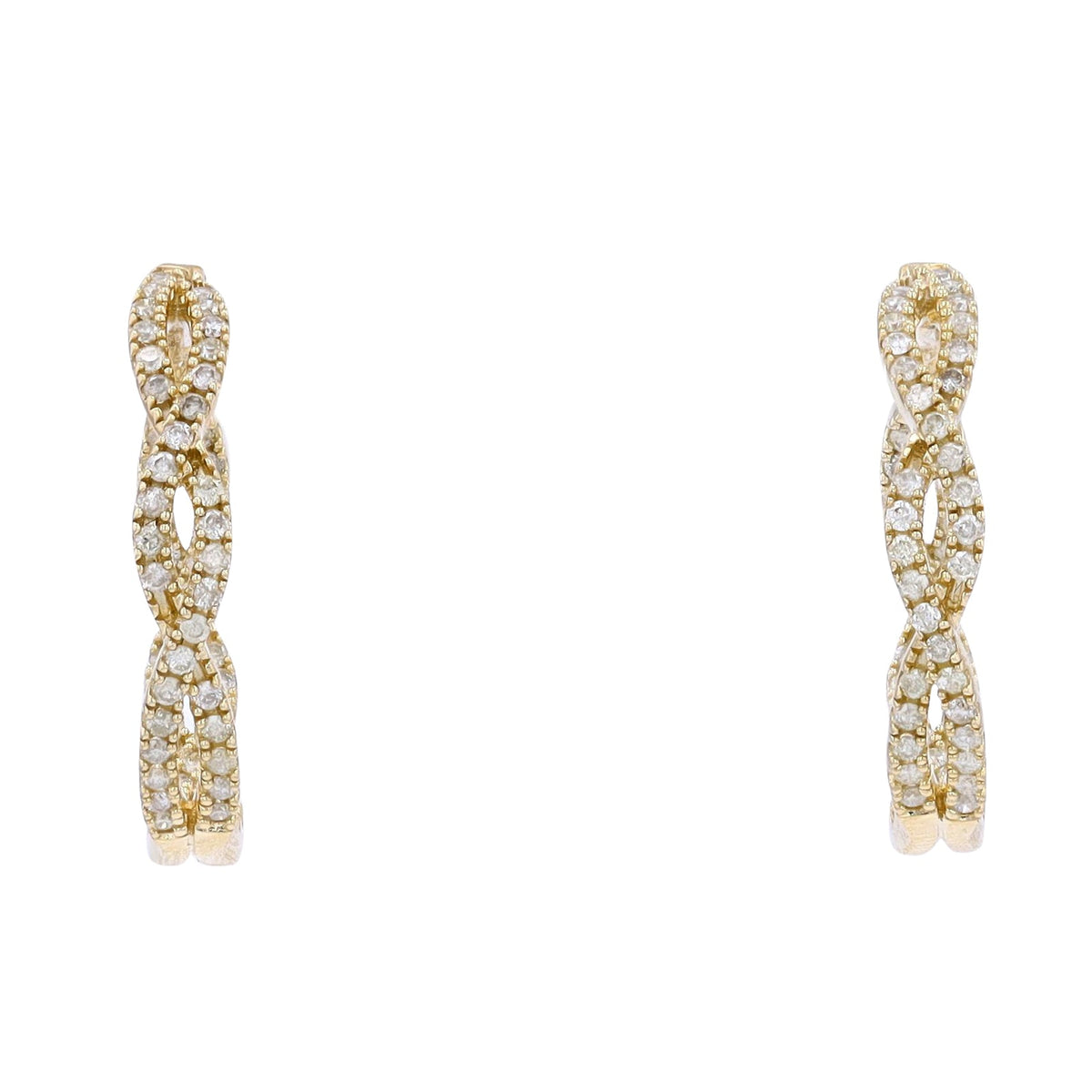10K YG 1 CT Diamond Infinity Hoops