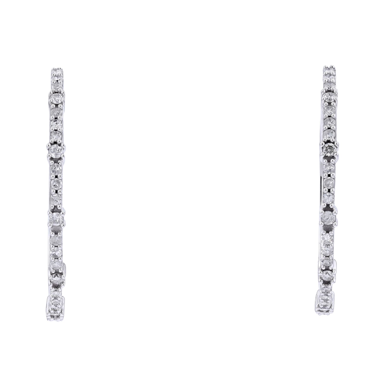 10K WG 1/2 CT Diamond Hoops