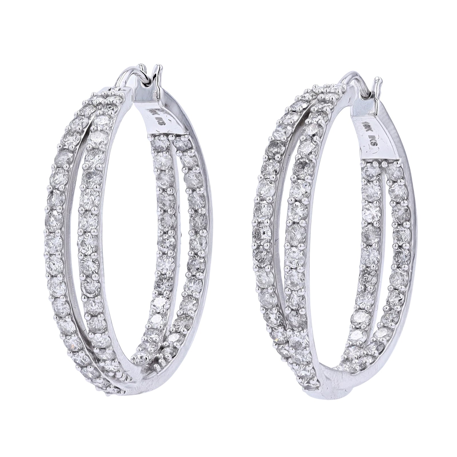 10K 5 CT Diamond Inside-Out Hoops<p><strong>More Colors Available</p></strong>