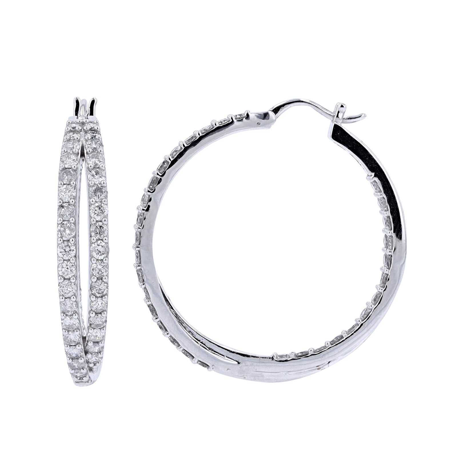 10K 5 CT Diamond Inside-Out Hoops<p><strong>More Colors Available</p></strong>