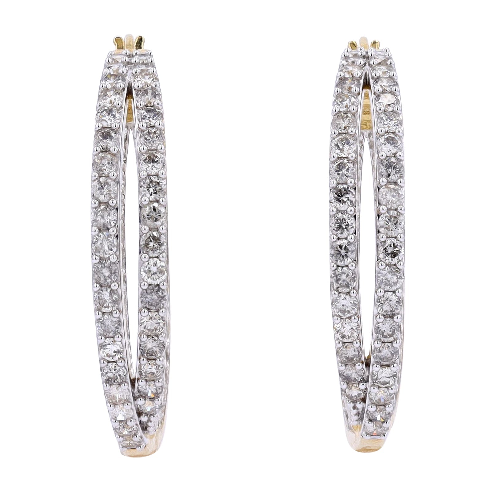 10K 5 CT Diamond Inside-Out Hoops<p><strong>More Colors Available</p></strong>