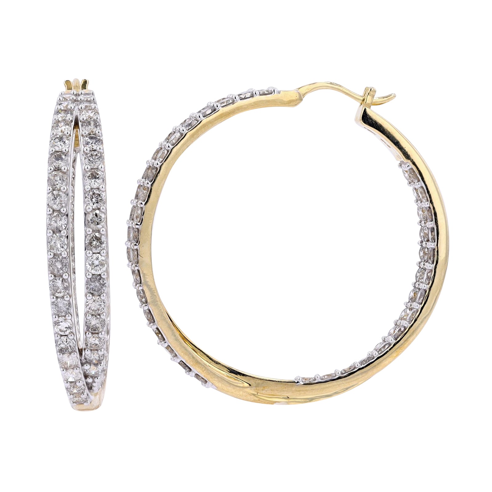 10K 5 CT Diamond Inside-Out Hoops<p><strong>More Colors Available</p></strong>