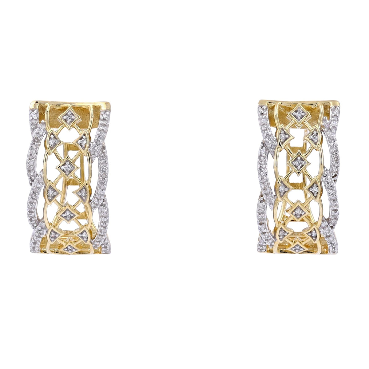 10K YG 1/4 CT Diamond Hoops
