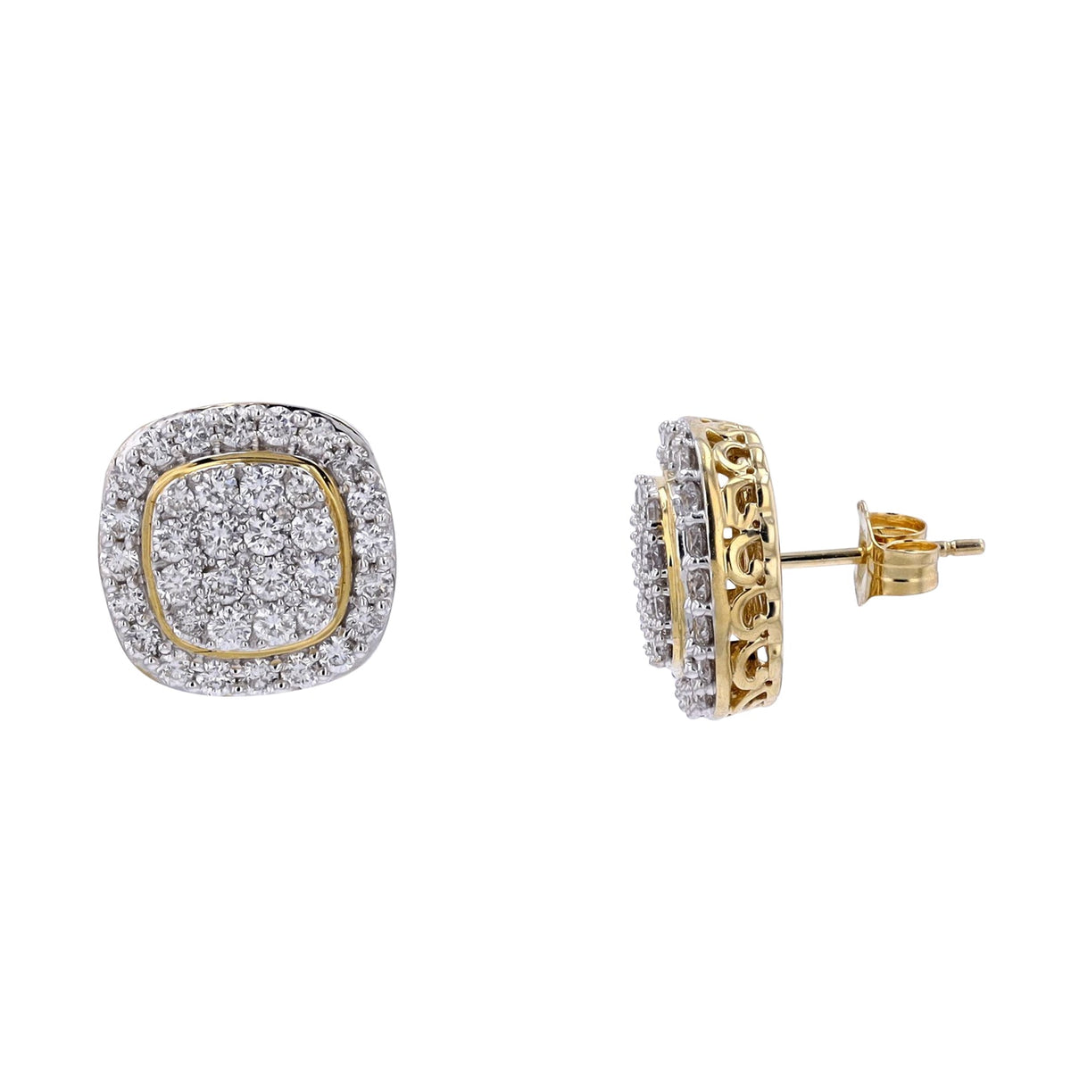 14K YG 1.50 CTW Diamond Cluster Studs<p><strong>$829</p></strong>