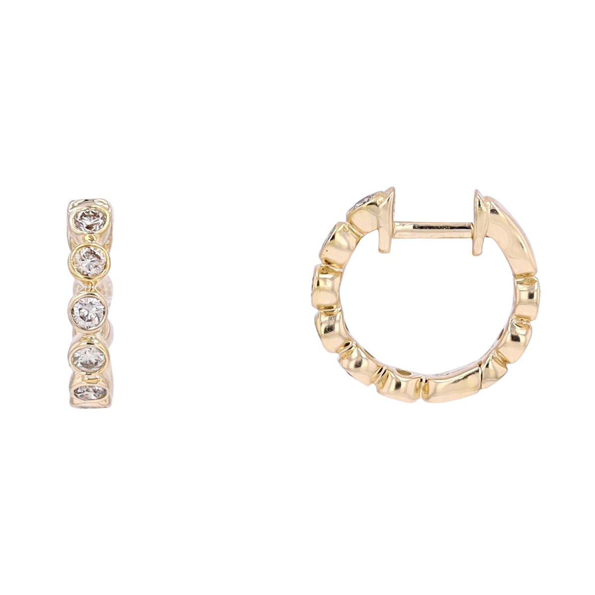 14K Diamond Huggies<p><strong>More Colors Available</p></strong>