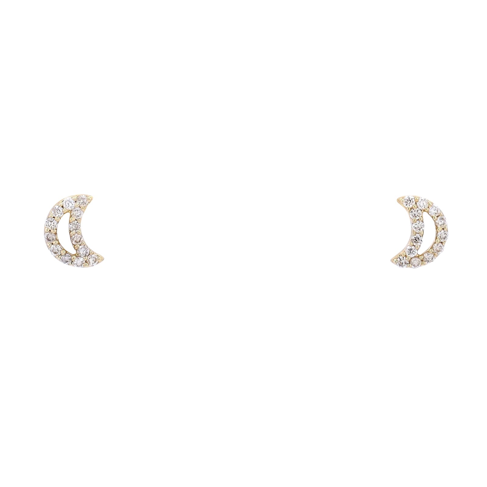 14K .17 CTW Diamond Crescent Moon Studs<p><strong>More Colors Available</p></strong>
