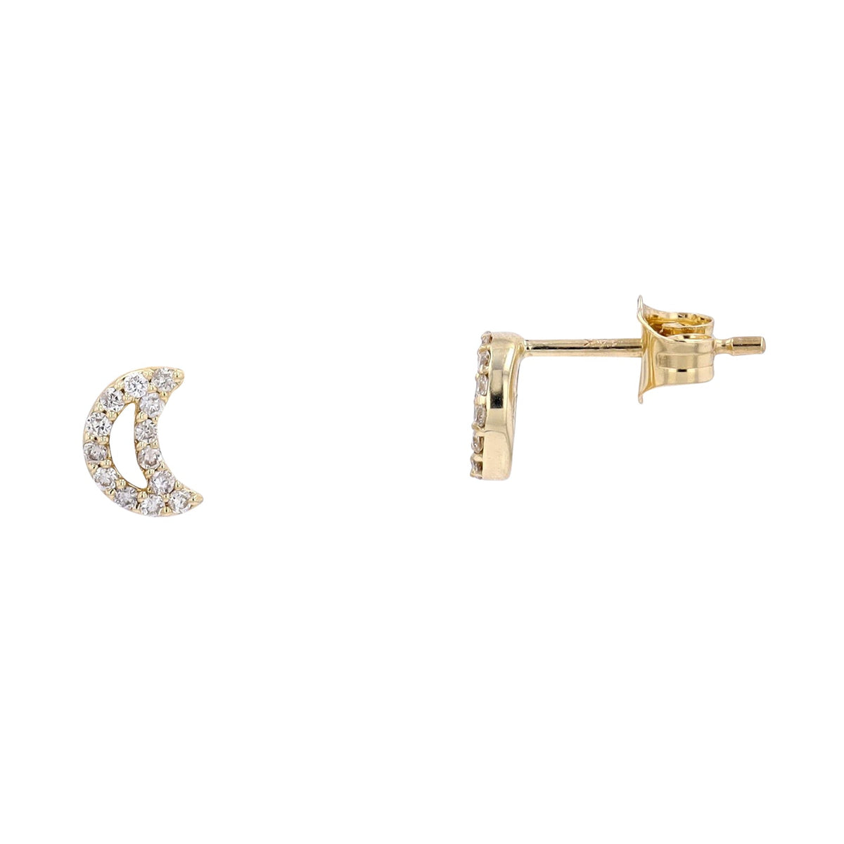 14K .17 CTW Diamond Crescent Moon Studs<p><strong>More Colors Available</p></strong>