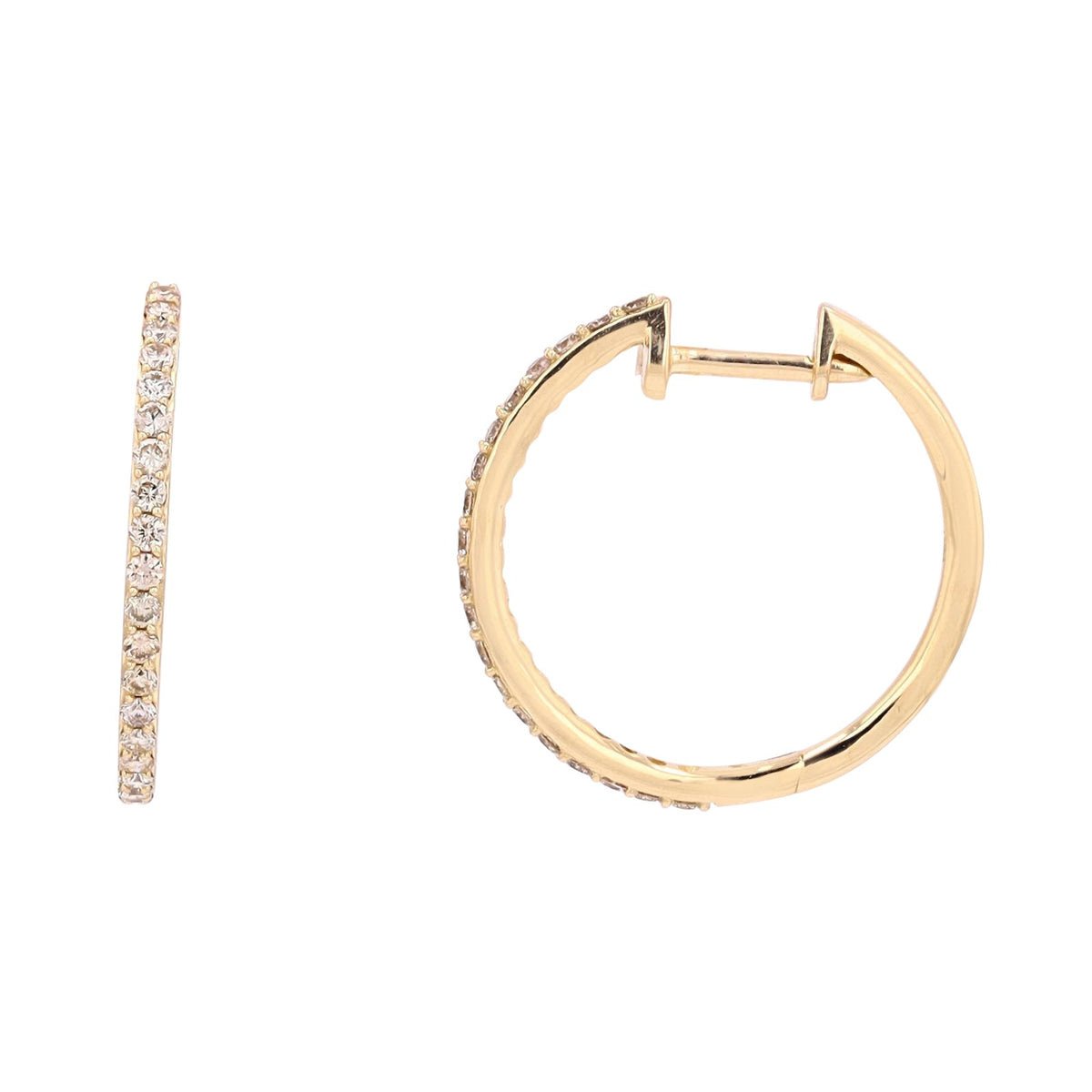 14K Diamond Hoops<p><strong>More Colors Available</p></strong>