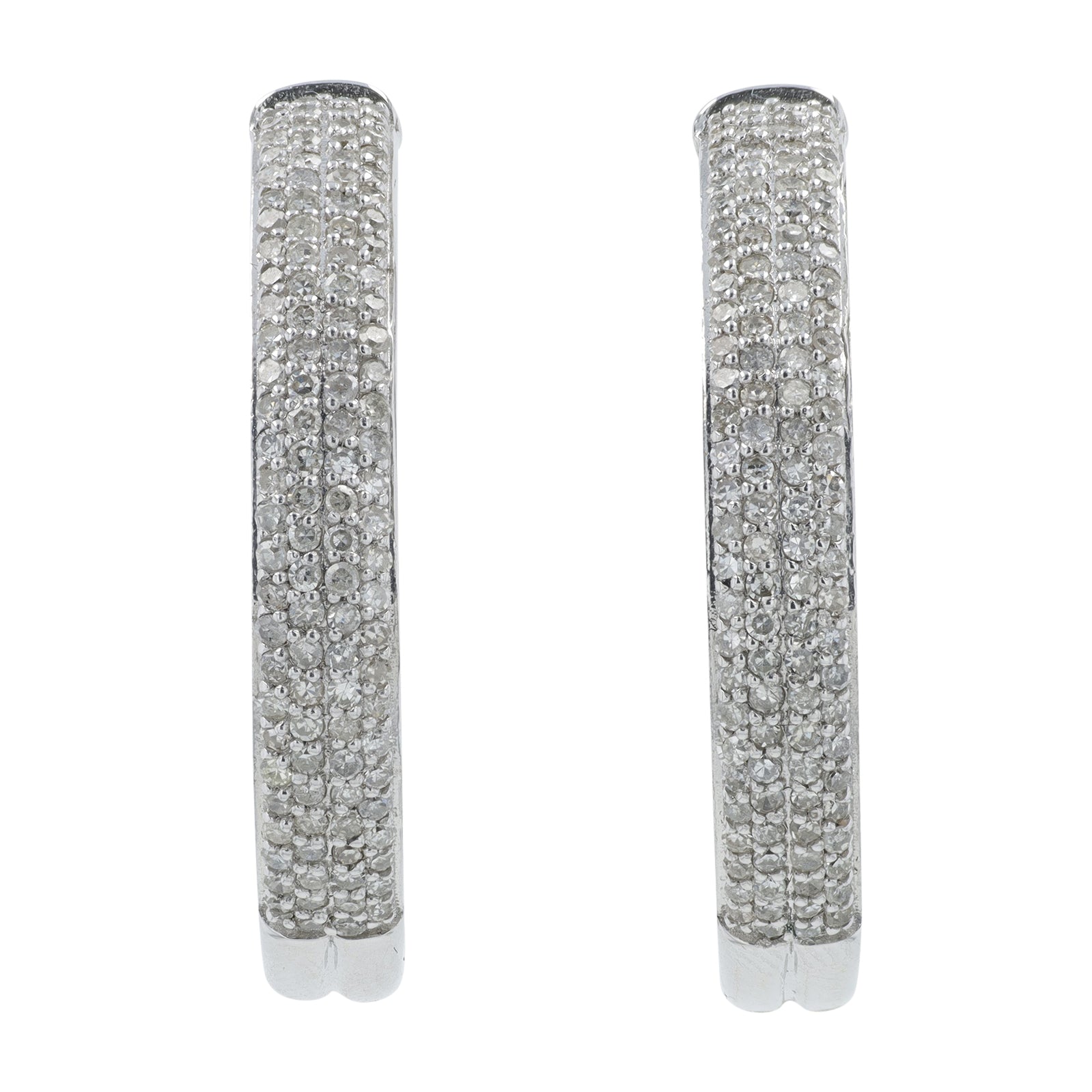 10K WG 1.50 CT Diamond Inside-Out Hoops